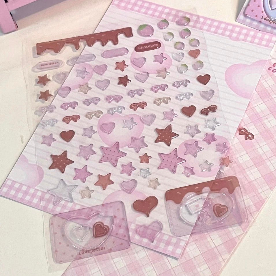 Eating Cookies Strawberry Chocolate Puffy Sticker