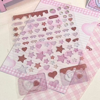 Eating Cookies Strawberry Chocolate Puffy Sticker