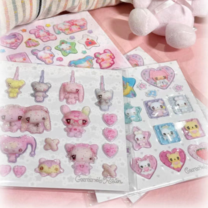 (Pre-Order)[Caramel Rain] Glitter Puffy Sticker