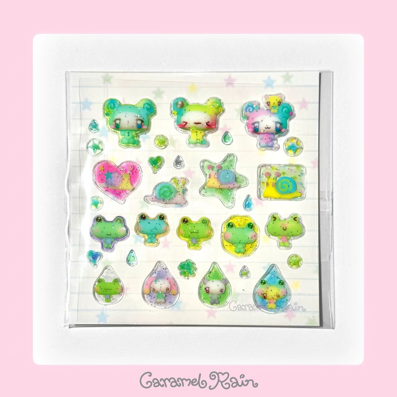 (Pre-Order)[Caramel Rain] Glitter Puffy Sticker