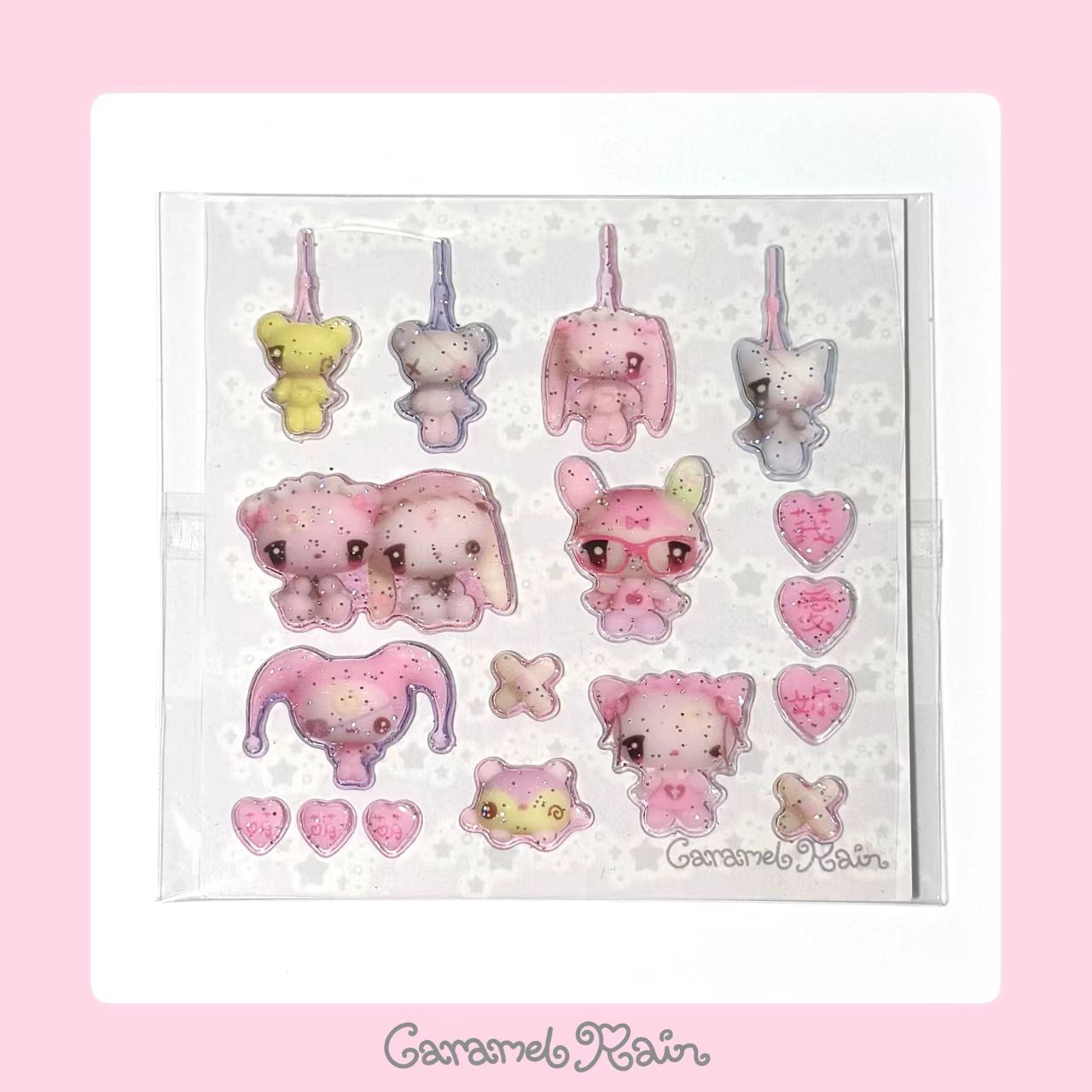 (Pre-Order)[Caramel Rain] Glitter Puffy Sticker