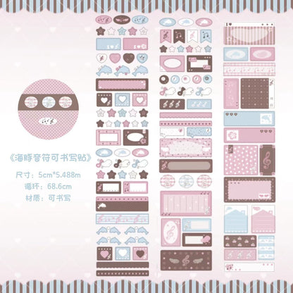 PakuPaku Lucky Dolphin Kiss Cut Paper Sticker Tape