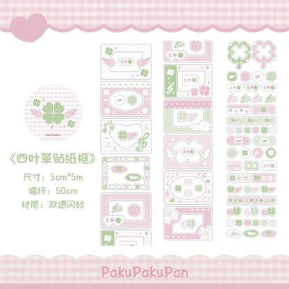 PakuPaku Lucky Clover Kiss Cut Clear Tape