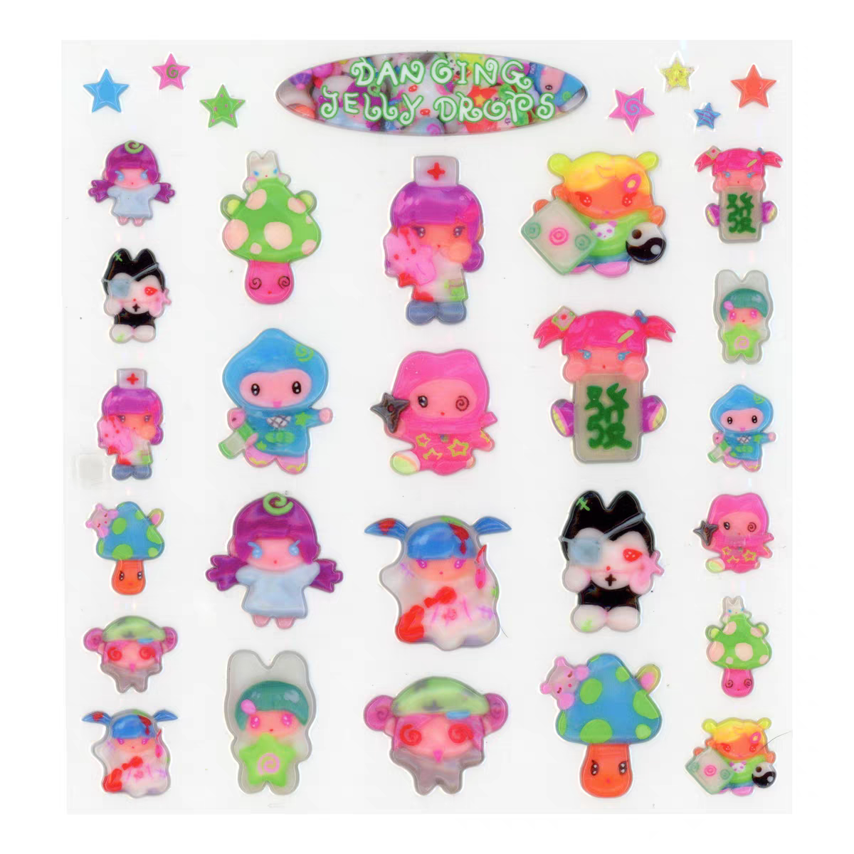 Sunonebird Dancing Jellydrops Puffy Sticker