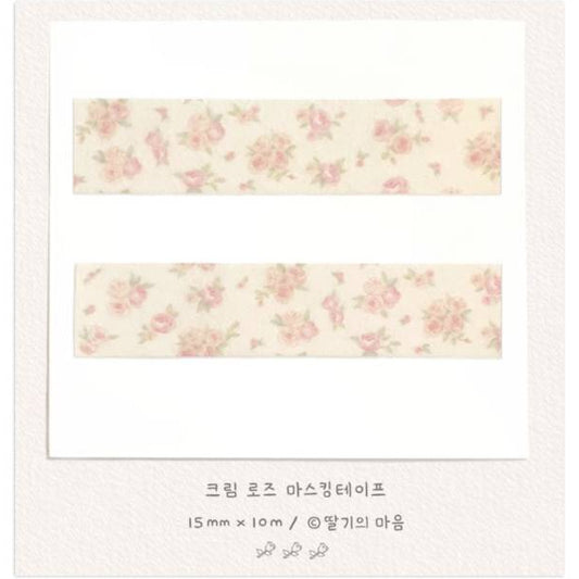 Berryheart Cream Rose Masking Tape