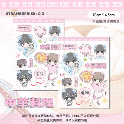 Strawberries&Cig Chinese Food Sticker