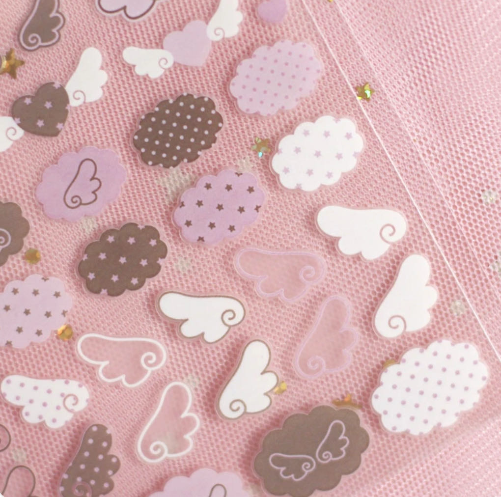 Angora Lora Angel Wing Clear Sticker