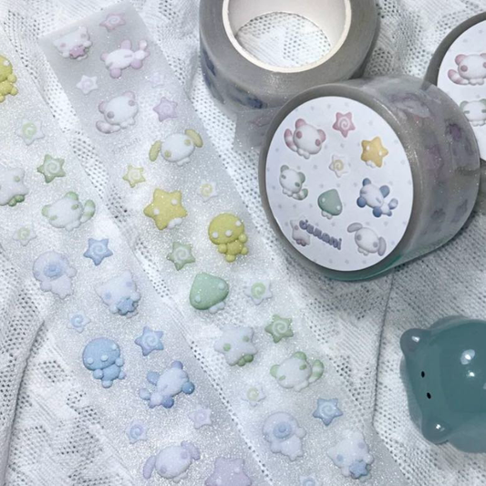 [Jumani] Rainbow Jelly Kiss Cut Roll Sticker Tape