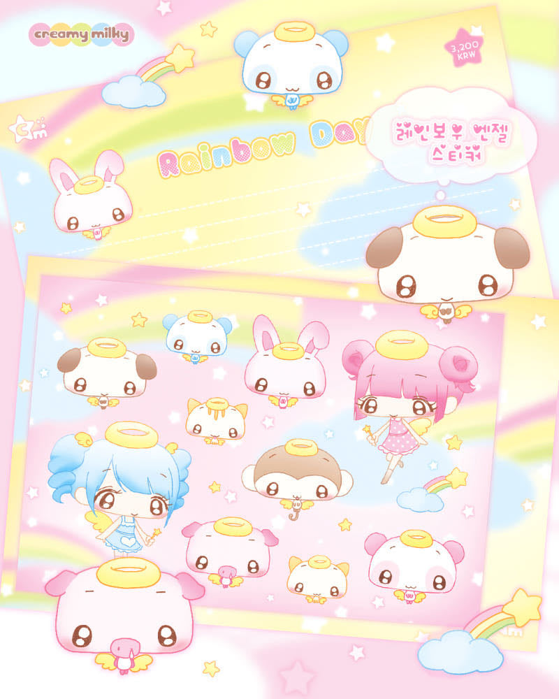 [Creamy Milky] Rainbow Angel Sticker