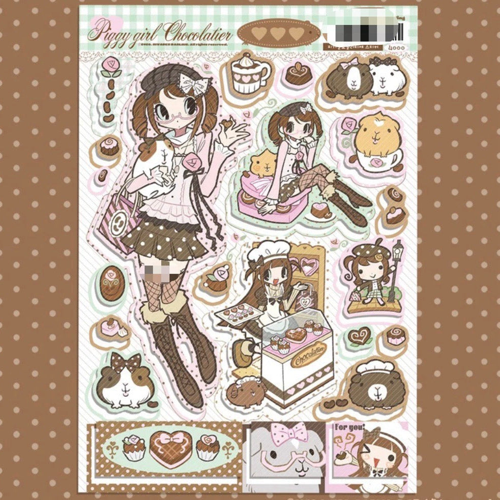 Invader Darling Piggy Girl Chocolate Sticker