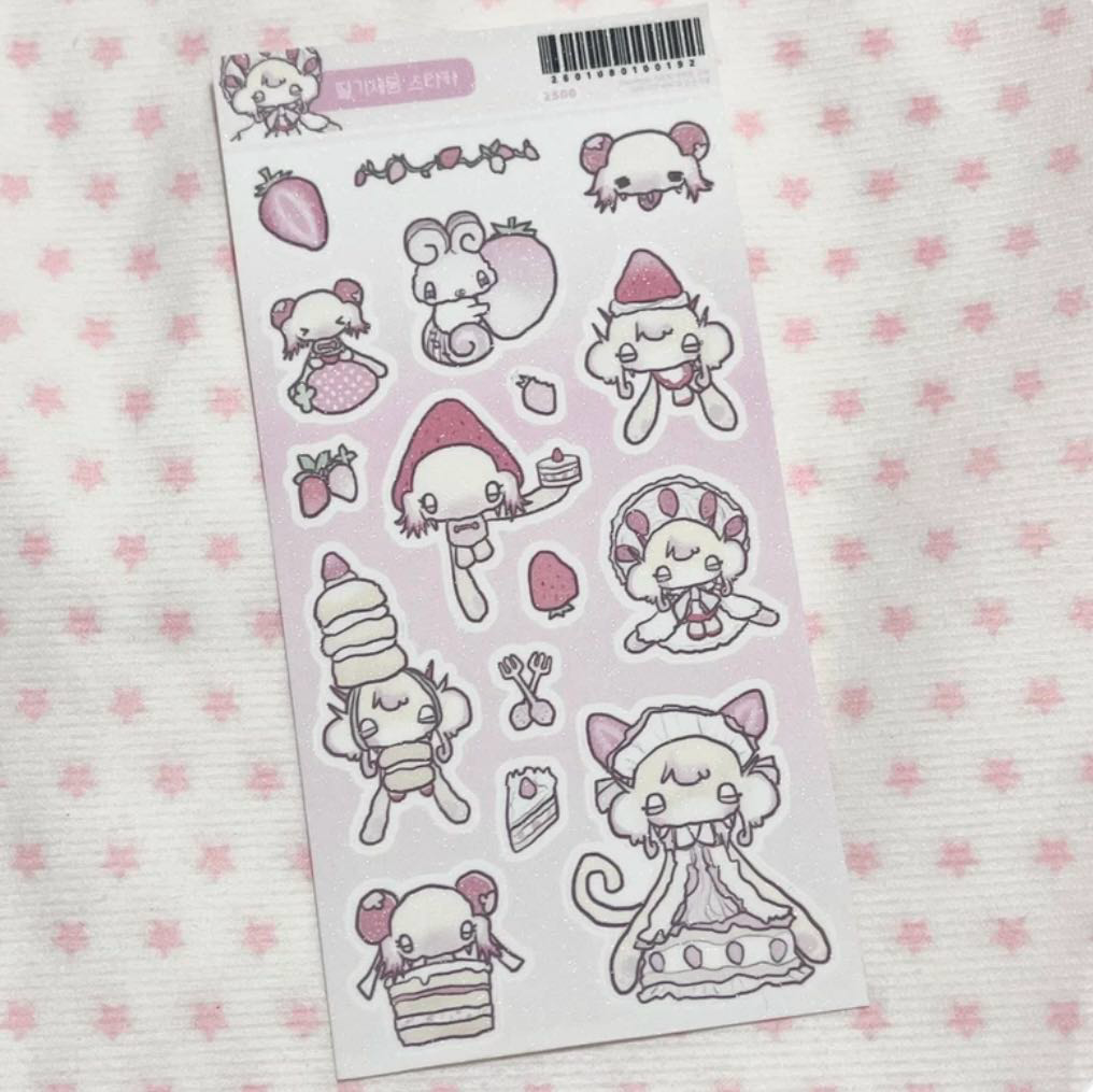 [Misese] Strawberry Animal Sticker