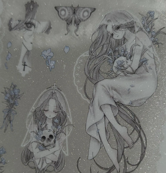 Dawnitive Wave Gray Love Sticker