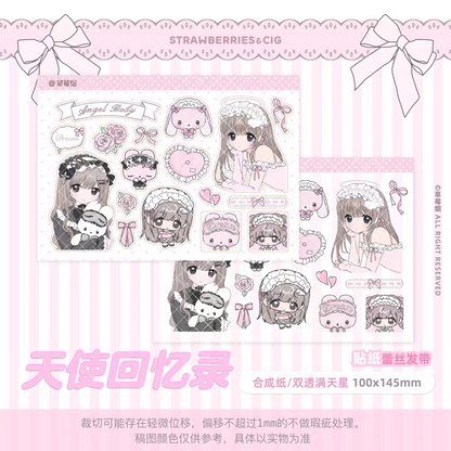 Strawberries&Cig Angel's Memoirs Sticker