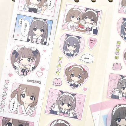 [Strawberries&Cig] Maid Cafe Kiss Cut Tape