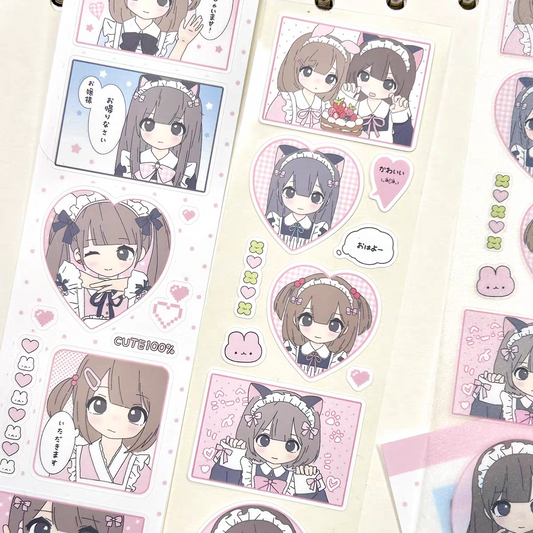 [Strawberries&Cig] Maid Cafe Kiss Cut Tape