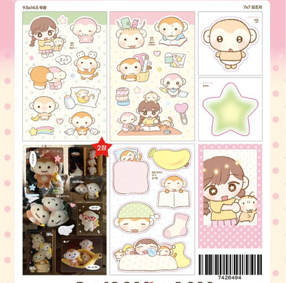 Pinkrue Monkey Baby Sticker Pack