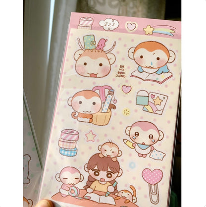 Pinkrue Monkey Baby Sticker Pack