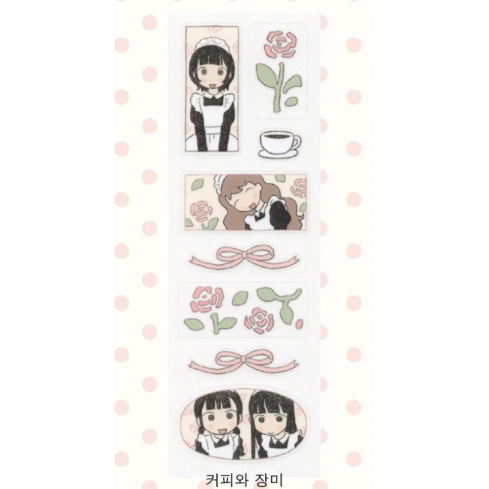 Ouie Coffee And Rose Sticker