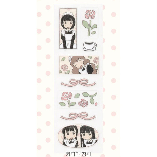 Ouie Coffee And Rose Sticker
