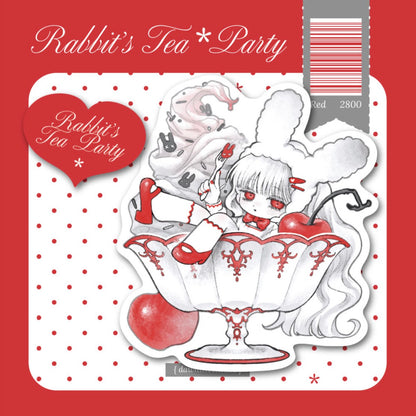 Dawnitive Wave Rabbit's Tea Party Sticker Sheet Red