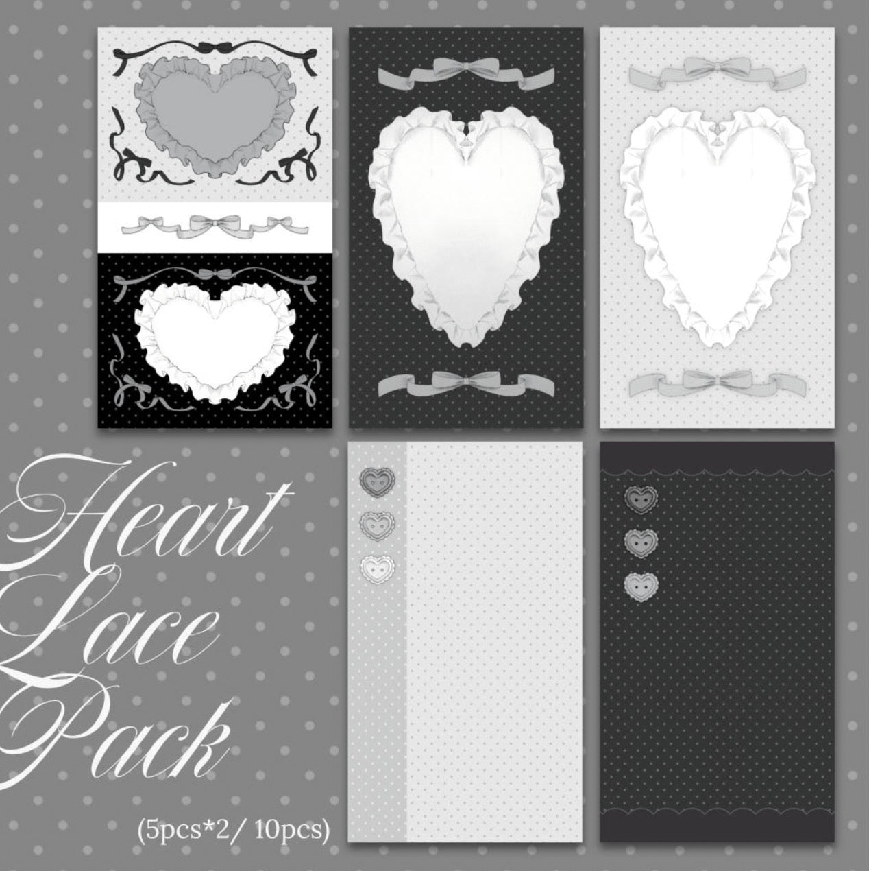 Dawnitive Wave Heart Lace Paper Sticker Pack