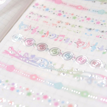 Pearly Button Hush Silver Line Kiss Cut Tape