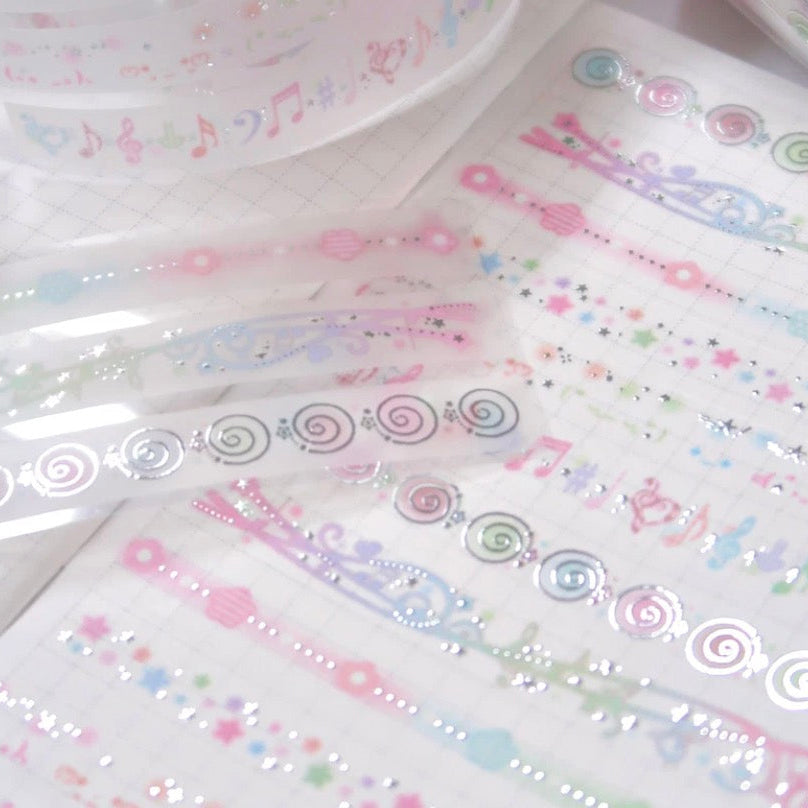 Pearly Button Hush Silver Line Kiss Cut Tape