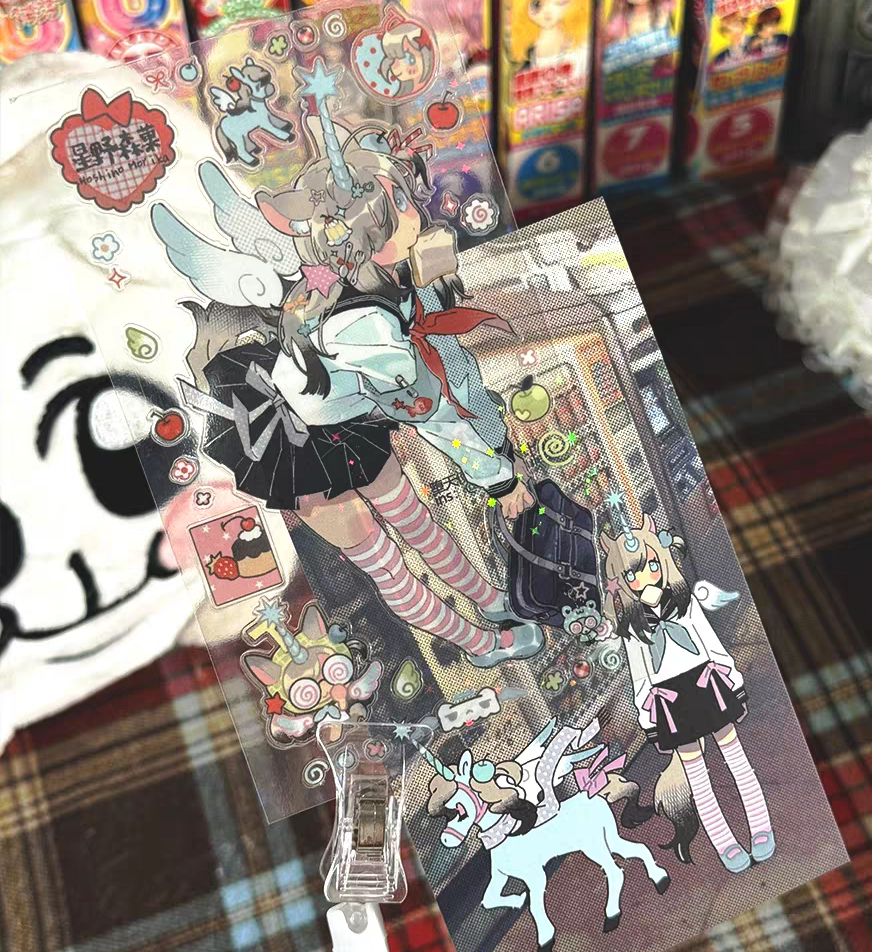[Cacacerulean] Hoshino Morika Sticker & Card Set