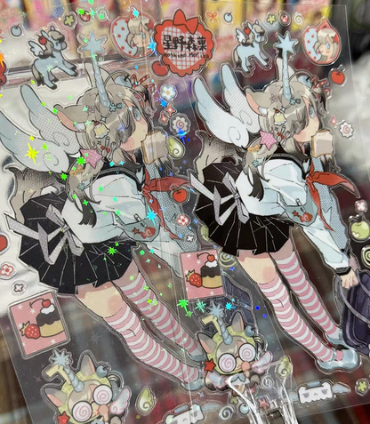 [Cacacerulean] Hoshino Morika Sticker & Card Set