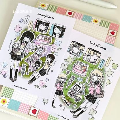 Lab of Line Clover Flower Sticker