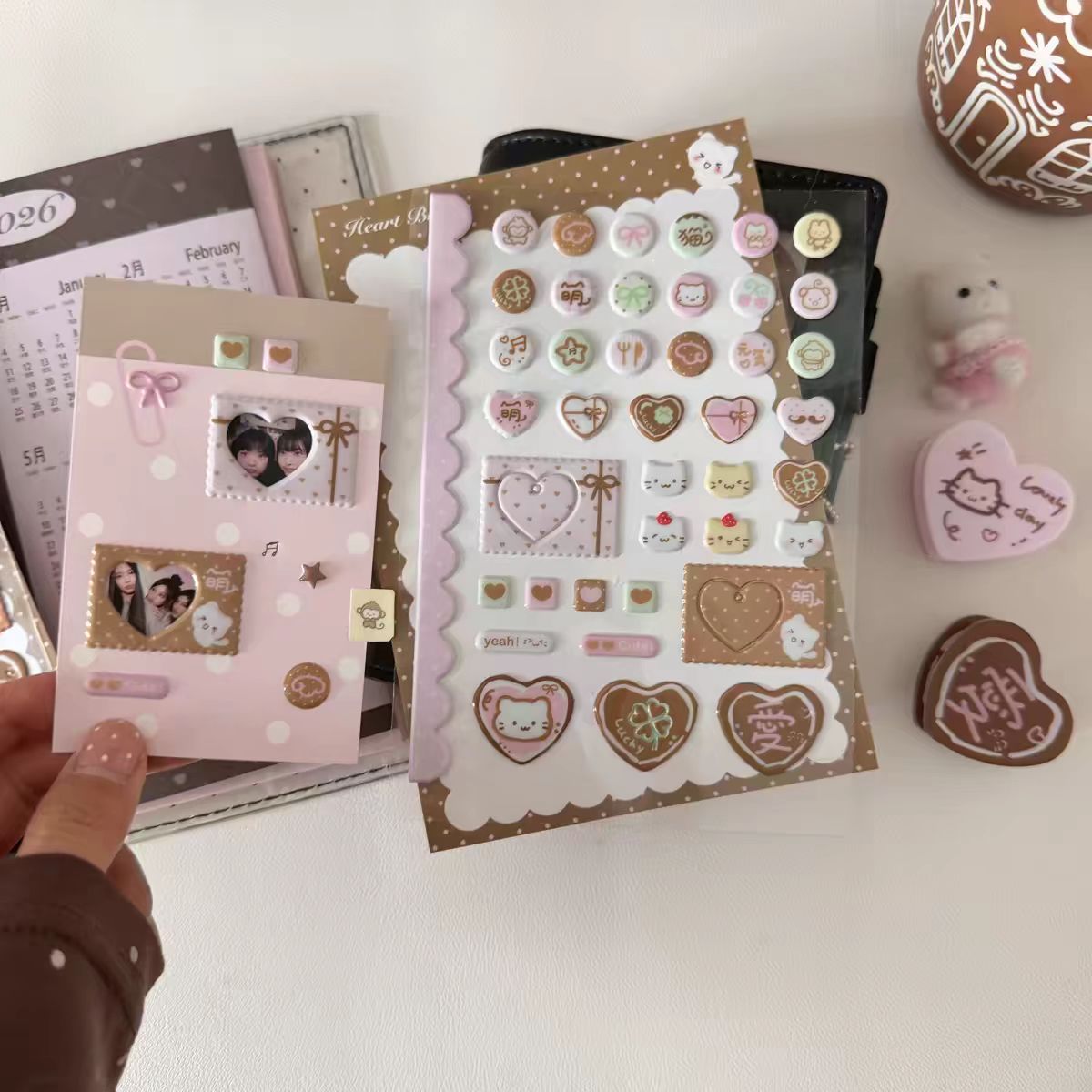 Heart Bunny Frosted Chocolate Sticker