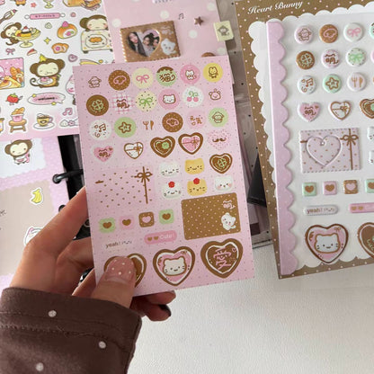 Heart Bunny Frosted Chocolate Sticker