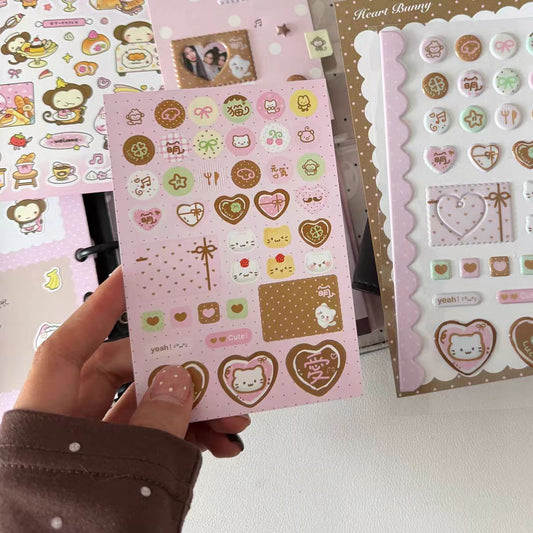 Heart Bunny Frosted Chocolate Sticker