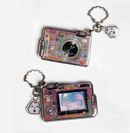 Sunonebird Glitter Camera Keychain