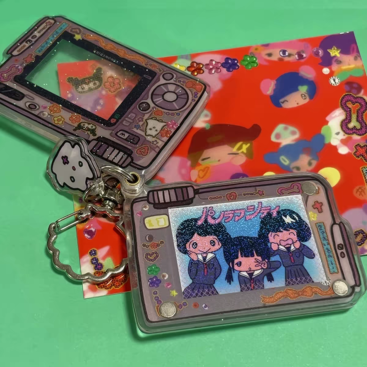 Sunonebird Glitter Camera Keychain