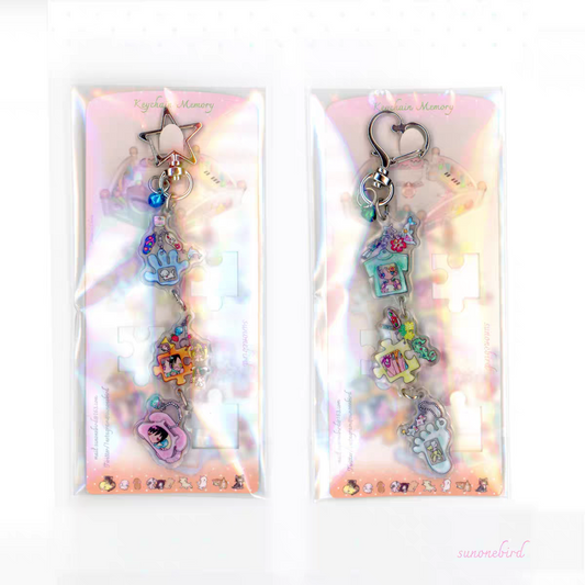 Sunonebird Bell Glitter Resin Keychain