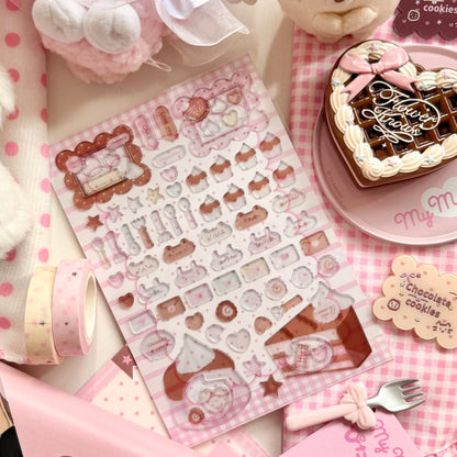v Cream Cake Puffy Sticker