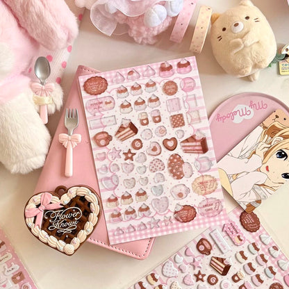 v Cream Cake Puffy Sticker