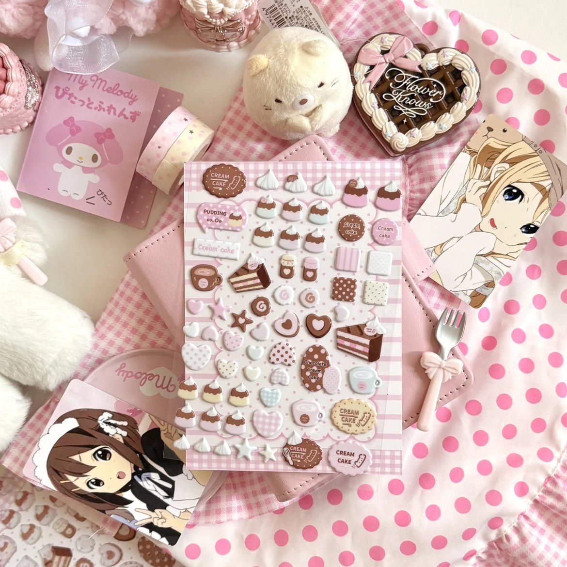v Cream Cake Puffy Sticker