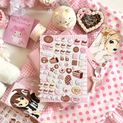 v Cream Cake Puffy Sticker