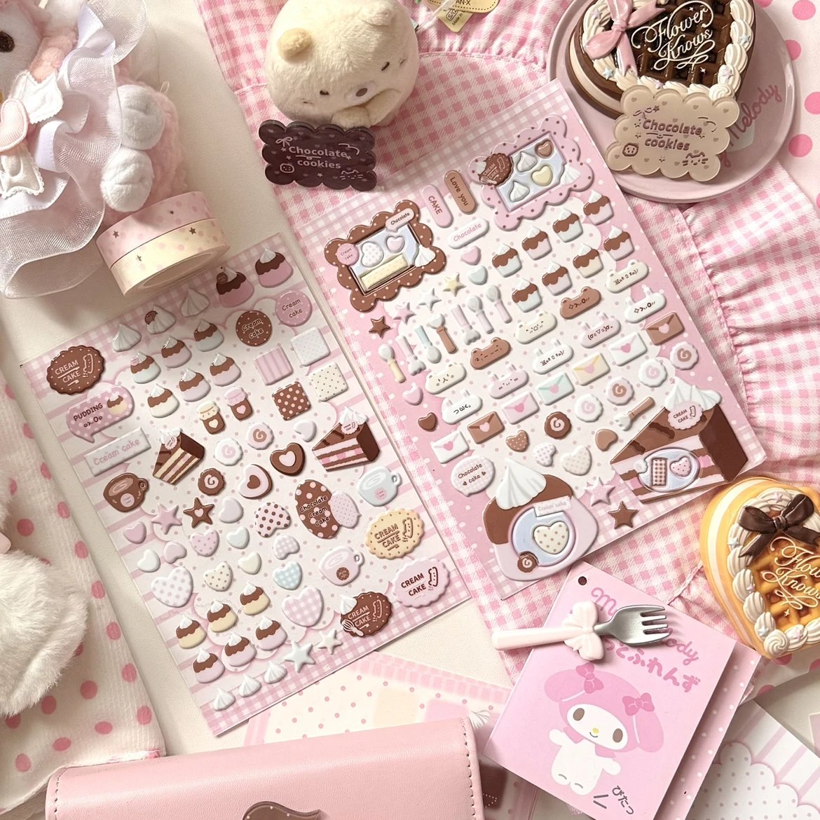 v Cream Cake Puffy Sticker
