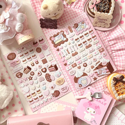 v Cream Cake Puffy Sticker