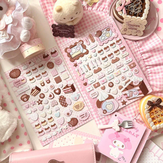 Eating Cookies Cream Cake Puffy Sticker