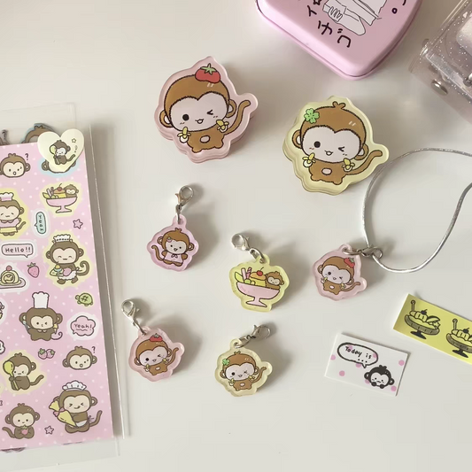 Heart Bunny Monkey Pendant & Clip