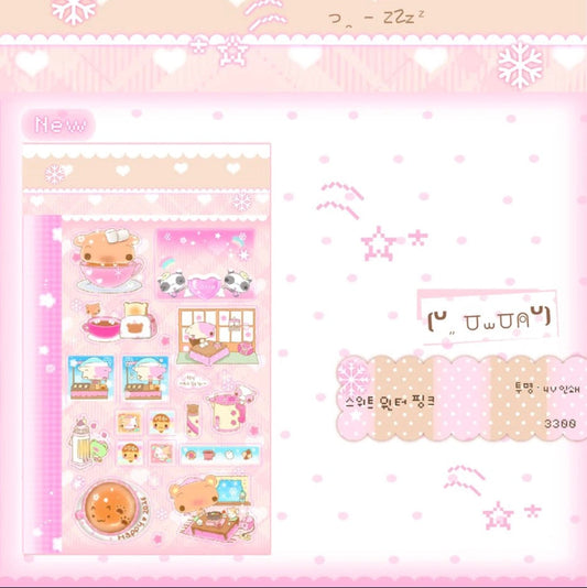 Happy Nyang Day Winter Pink Sticker