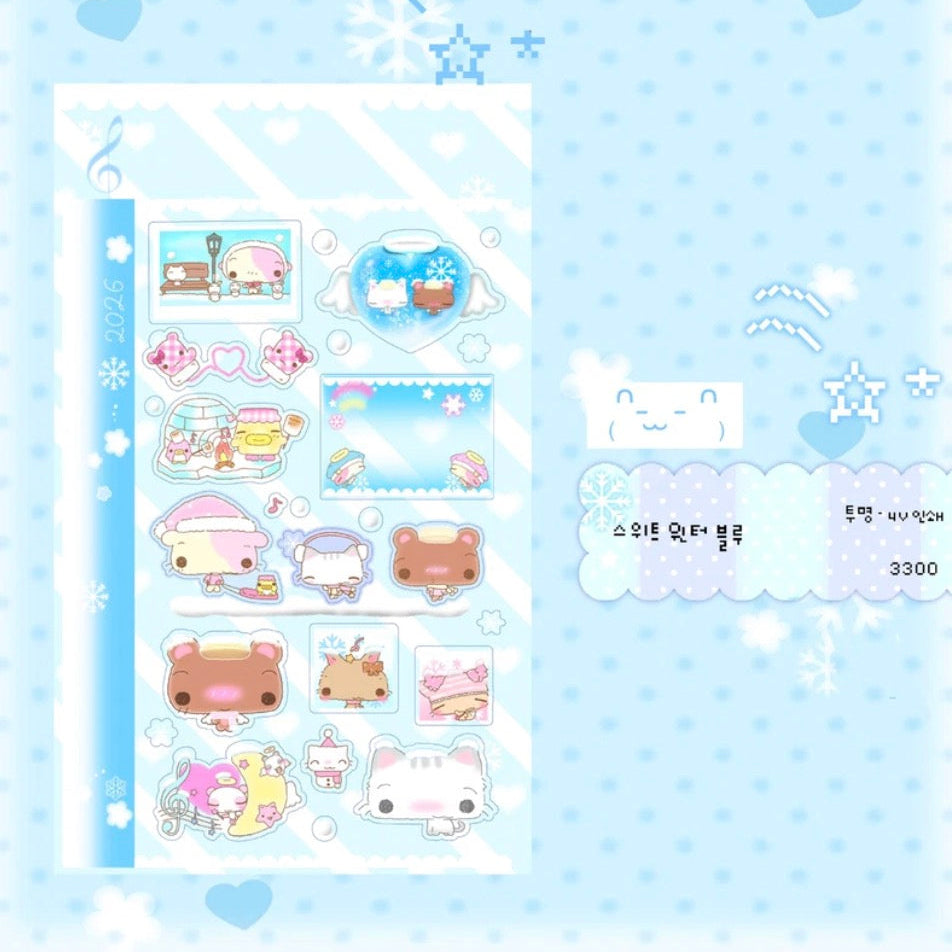 Happy Nyang Day Winter Blue Sticker