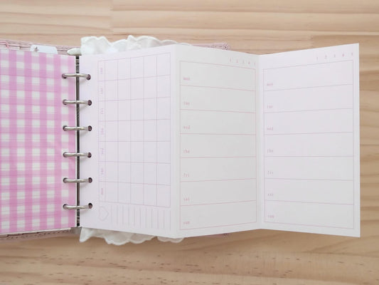 [Sweets Shop] A7 Pink Monthly&Weekly Fold Refill Page