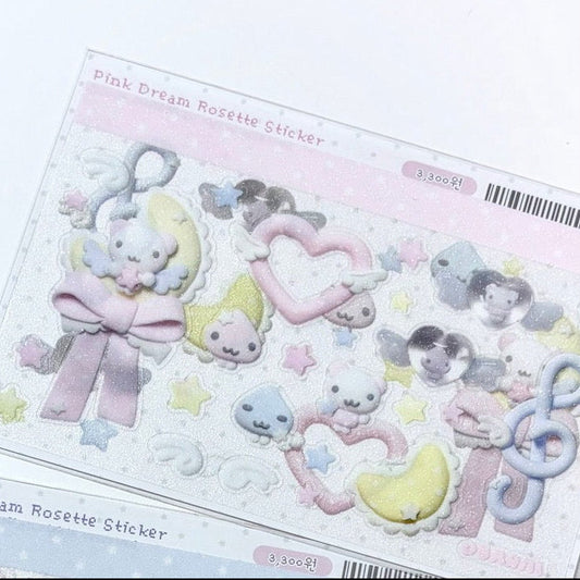 Jumani Pink Dream Rosette Sticker
