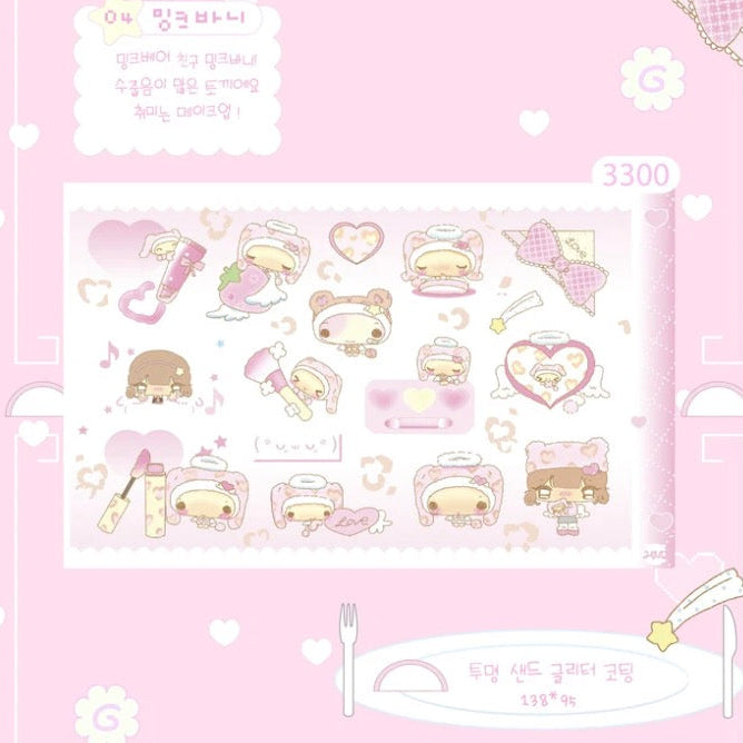 Happy Nyang Day Pink Bunny Sticker