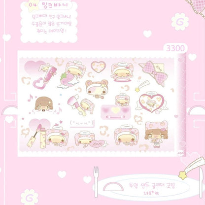 Happy Nyang Day Pink Bunny Sticker